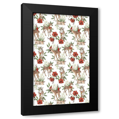 Yuletide Darlings Collection E Black Modern Wood Framed Art Print with Double Matting by Popp, Grace