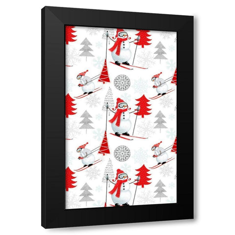 Snow Day Collection E Black Modern Wood Framed Art Print with Double Matting by Borges, Victoria