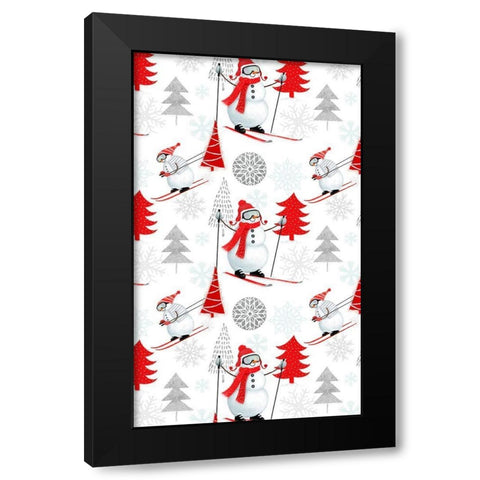 Snow Day Collection E Black Modern Wood Framed Art Print by Borges, Victoria