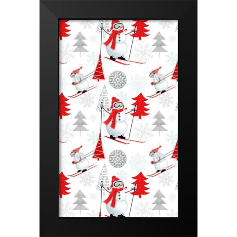 Snow Day Collection E Black Modern Wood Framed Art Print by Borges, Victoria