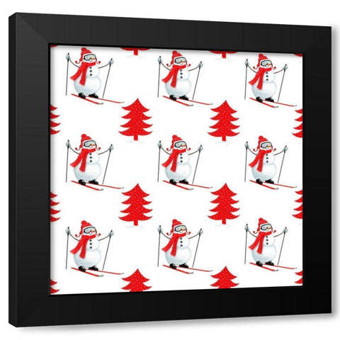 Snow Day Collection G Black Modern Wood Framed Art Print with Double Matting by Borges, Victoria