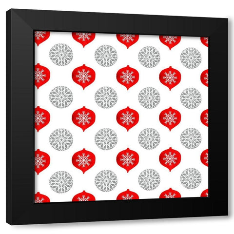 Snow Day Collection H Black Modern Wood Framed Art Print with Double Matting by Borges, Victoria