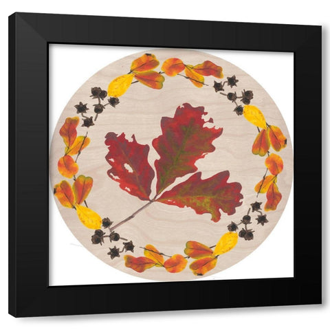 Autumn Leaves Collection C Black Modern Wood Framed Art Print with Double Matting by Miller, Dianne