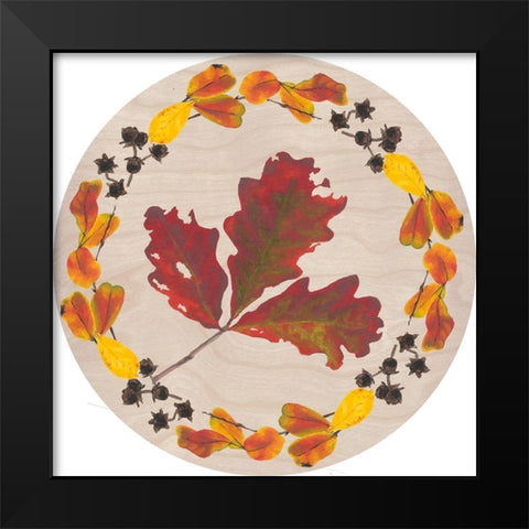 Autumn Leaves Collection C Black Modern Wood Framed Art Print by Miller, Dianne