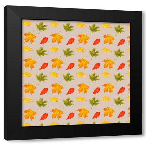 Autumn Leaves Collection F Black Modern Wood Framed Art Print by Miller, Dianne