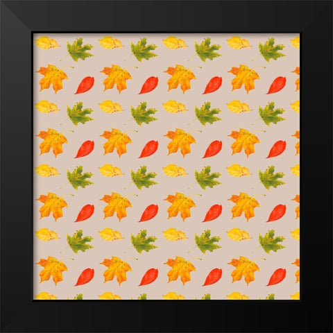 Autumn Leaves Collection F Black Modern Wood Framed Art Print by Miller, Dianne