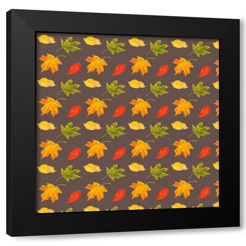 Autumn Leaves Collection G Black Modern Wood Framed Art Print with Double Matting by Miller, Dianne