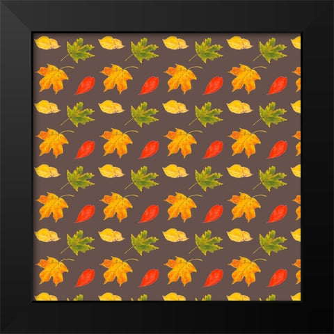 Autumn Leaves Collection G Black Modern Wood Framed Art Print by Miller, Dianne