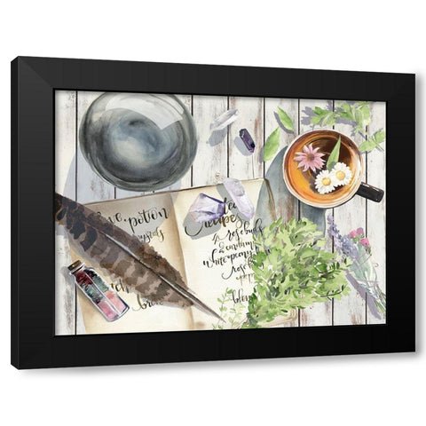 Green Witch Collection A Black Modern Wood Framed Art Print by Parker, Jennifer Paxton