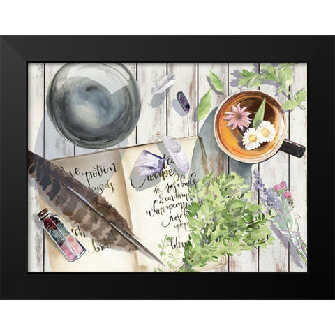 Green Witch Collection A Black Modern Wood Framed Art Print by Parker, Jennifer Paxton