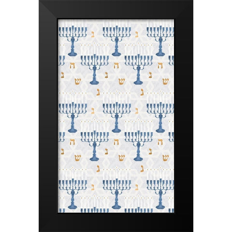 Sophisticated Hanukkah Collection E Black Modern Wood Framed Art Print by Borges, Victoria