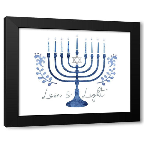 Indigo Hanukkah Collection A Black Modern Wood Framed Art Print by Borges, Victoria