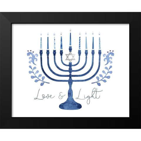 Indigo Hanukkah Collection A Black Modern Wood Framed Art Print by Borges, Victoria