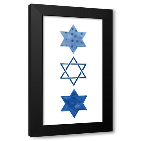 Indigo Hanukkah Collection B Black Modern Wood Framed Art Print by Borges, Victoria