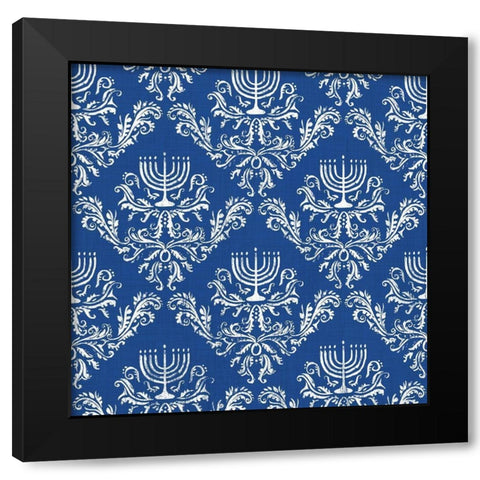 Indigo Hanukkah Collection G Black Modern Wood Framed Art Print by Borges, Victoria