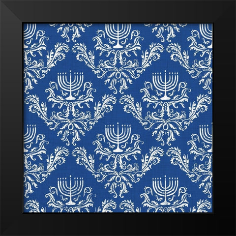 Indigo Hanukkah Collection G Black Modern Wood Framed Art Print by Borges, Victoria