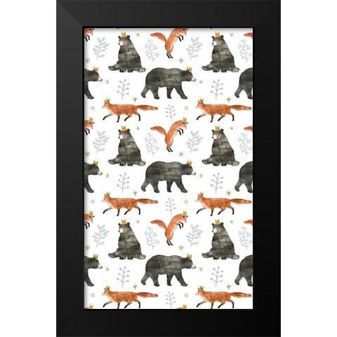 Woodland Celebration Collection E Black Modern Wood Framed Art Print by Borges, Victoria