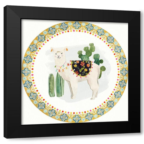 Sweet Alpaca Collection C Black Modern Wood Framed Art Print by Borges, Victoria