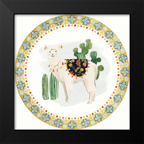 Sweet Alpaca Collection C Black Modern Wood Framed Art Print by Borges, Victoria