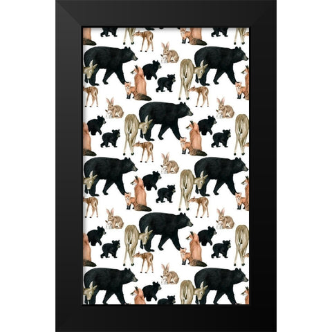 Woodland Babes Collection E Black Modern Wood Framed Art Print by Popp, Grace