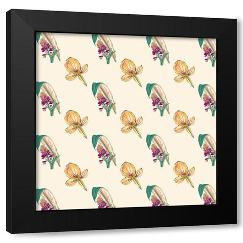 Tropical Getaway Collection H Black Modern Wood Framed Art Print with Double Matting by Fagalde, Jarman