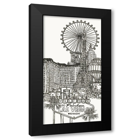 Viva Vegas Collection B Black Modern Wood Framed Art Print by Wang, Melissa