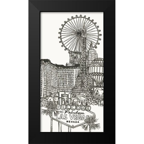 Viva Vegas Collection B Black Modern Wood Framed Art Print by Wang, Melissa