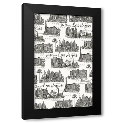 Viva Vegas Collection E Black Modern Wood Framed Art Print by Wang, Melissa