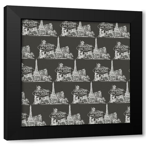 Viva Vegas Collection H Black Modern Wood Framed Art Print by Wang, Melissa