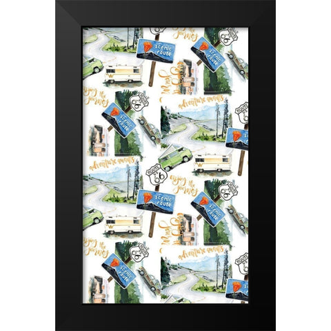 Summer Vacation Collection E Black Modern Wood Framed Art Print by Parker, Jennifer Paxton