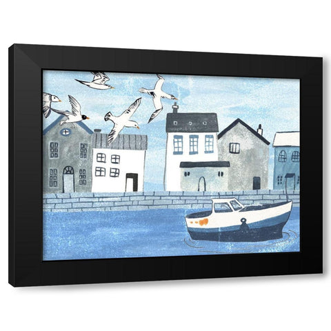 Sailors Rest Collection A Black Modern Wood Framed Art Print with Double Matting by Wang, Melissa