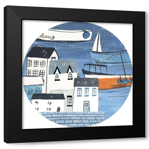 Sailors Rest Collection C Black Modern Wood Framed Art Print with Double Matting by Wang, Melissa