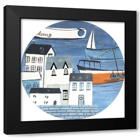 Sailors Rest Collection C Black Modern Wood Framed Art Print by Wang, Melissa