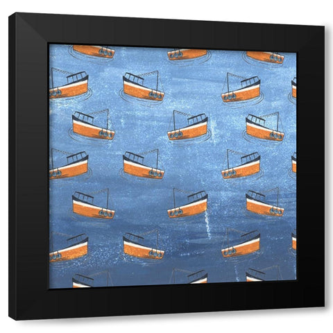 Sailors Rest Collection G Black Modern Wood Framed Art Print with Double Matting by Wang, Melissa