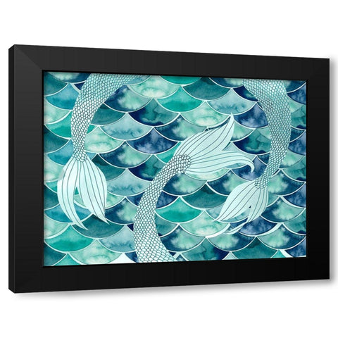 Mermaid Scales Collection A Black Modern Wood Framed Art Print by Popp, Grace