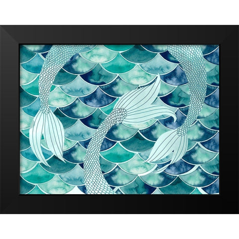 Mermaid Scales Collection A Black Modern Wood Framed Art Print by Popp, Grace