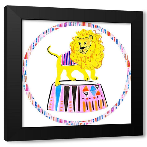 Circus Fun Collection C Black Modern Wood Framed Art Print with Double Matting by Blanckslate