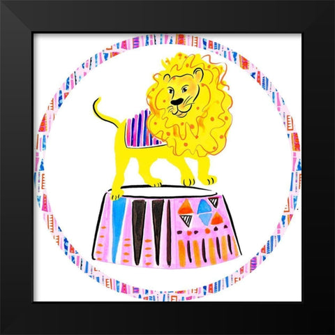 Circus Fun Collection C Black Modern Wood Framed Art Print by Blanckslate