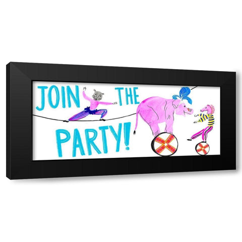 Circus Fun Collection D Black Modern Wood Framed Art Print with Double Matting by Blanckslate