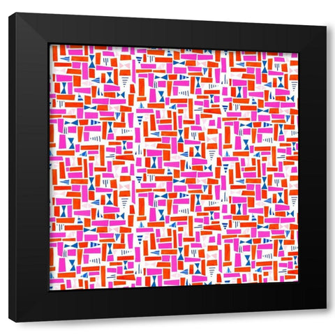 Circus Fun Collection F Black Modern Wood Framed Art Print by Blanckslate