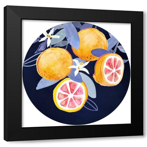 Fresh Fruit Collection C Black Modern Wood Framed Art Print by Borges, Victoria