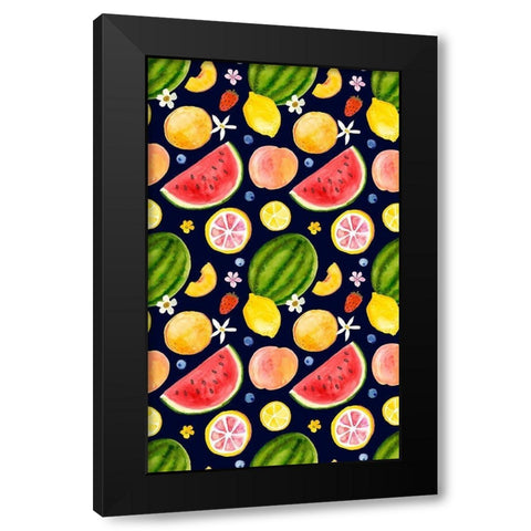 Fresh Fruit Collection E Black Modern Wood Framed Art Print by Borges, Victoria