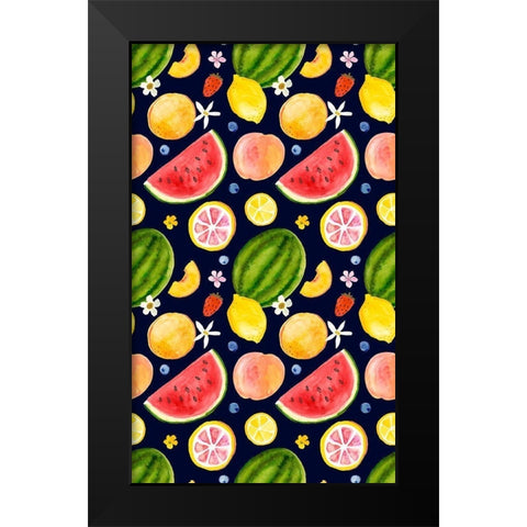 Fresh Fruit Collection E Black Modern Wood Framed Art Print by Borges, Victoria