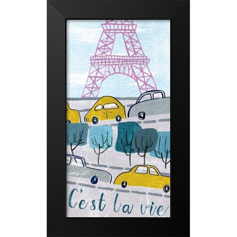 Bonjour Paris Collection B Black Modern Wood Framed Art Print by Wang, Melissa