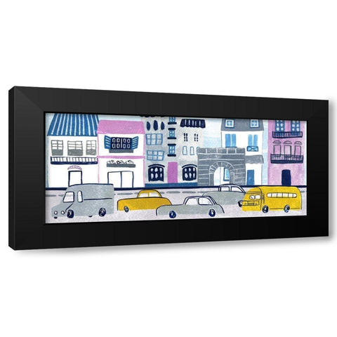 Bonjour Paris Collection D Black Modern Wood Framed Art Print with Double Matting by Wang, Melissa