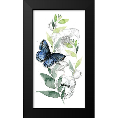 Watercolor Butterfly Collection B Black Modern Wood Framed Art Print by Parker, Jennifer Paxton