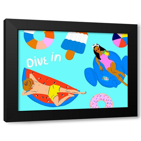 Soak up the Sun Collection A Black Modern Wood Framed Art Print with Double Matting by Blanckslate