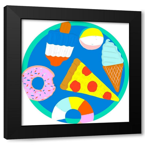 Soak up the Sun Collection C Black Modern Wood Framed Art Print by Blanckslate