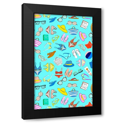 Soak up the Sun Collection E Black Modern Wood Framed Art Print with Double Matting by Blanckslate