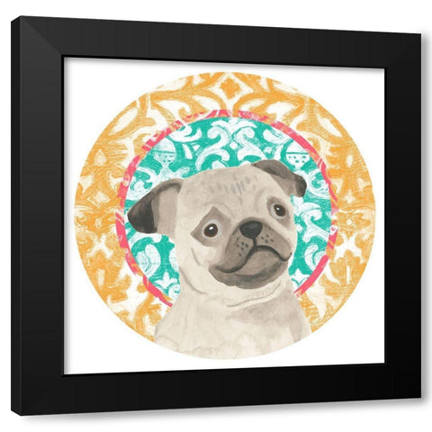 Parlor Pooch Collection C Black Modern Wood Framed Art Print by Vess, June Erica